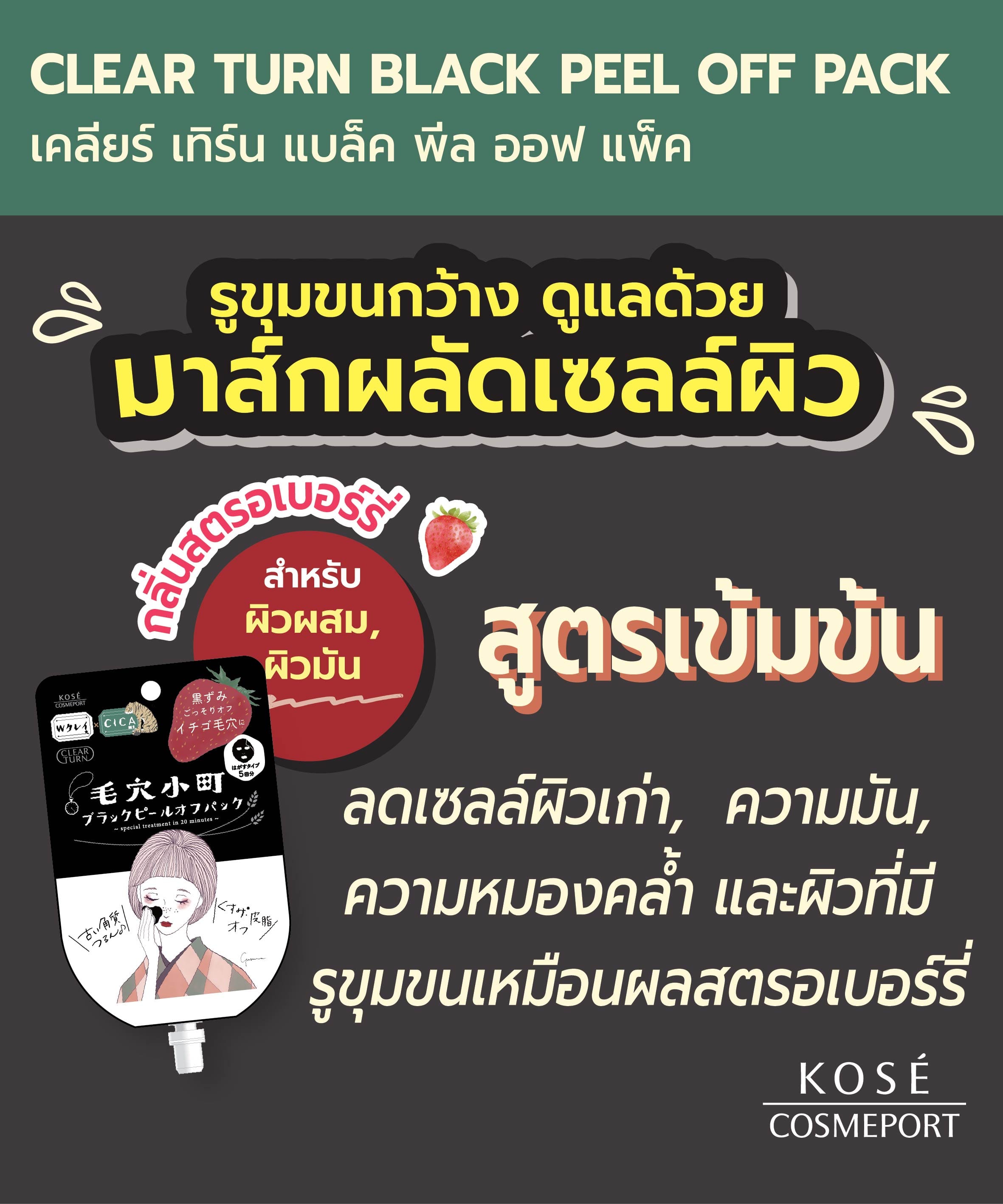 มาสก์ผลัดเซลล์ผิวแบบทา  CLEAR TURN แบล็ค พีล ออฟ แพ็ค 33 กรัม_2